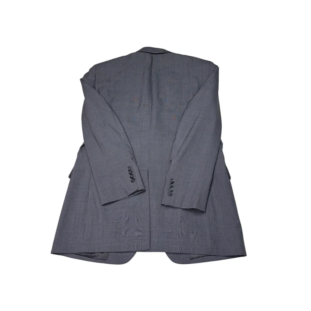Jos. A. Bank Mens 42L Grey Glen Plaid 100% Wool 2 Piece Suit Blazer W36‎ L31